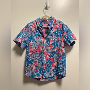 Vineyard Vines Boys' Stretch Cotton Short-Sleeve Oleander Print Shirt Size 6